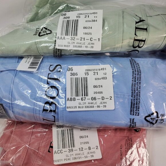 Lot 3 New Talbots Size 20Wp Flawless Slim Ankle High Rise Womens Jeans - Picture 5 of 5